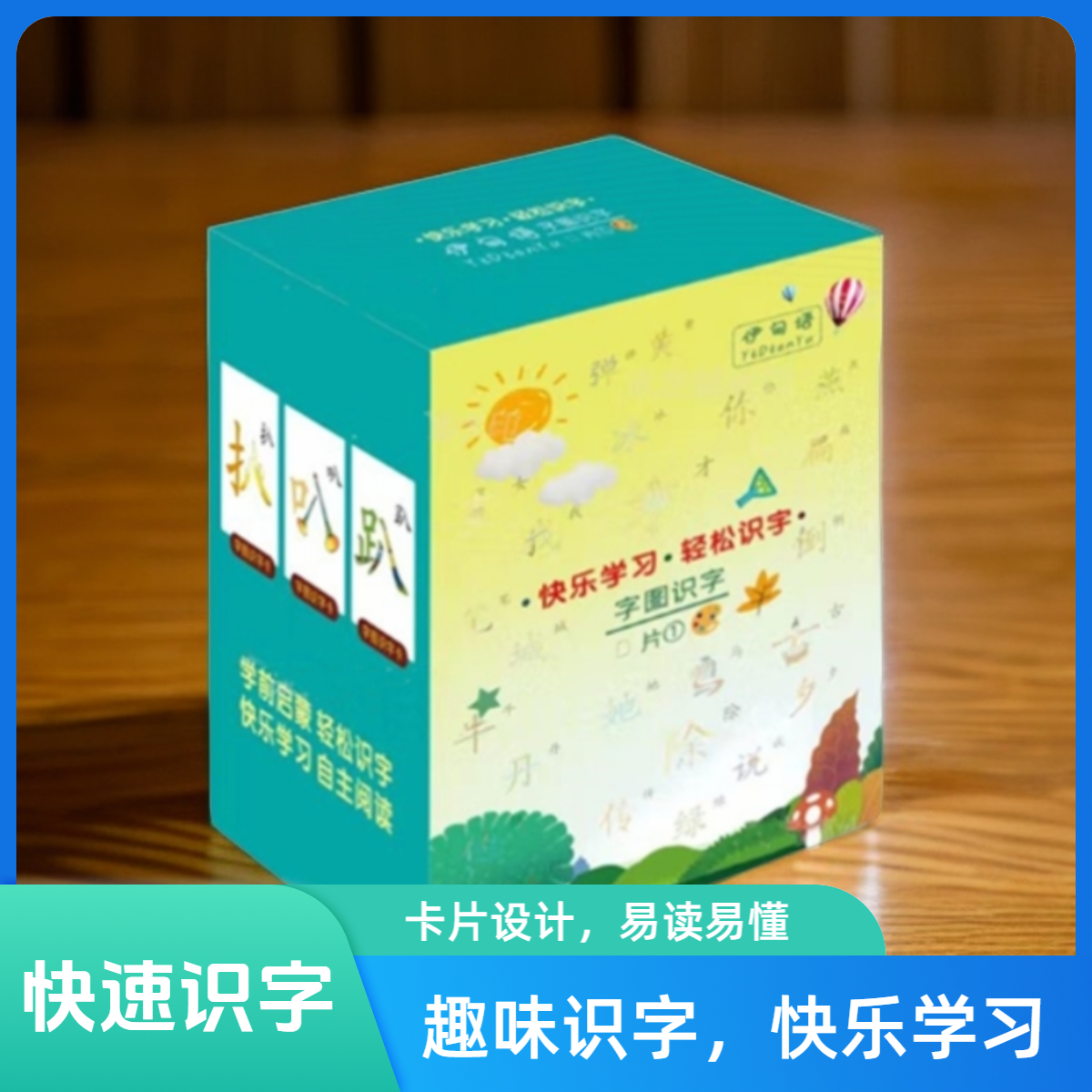 天恩字图识字卡认字卡 1  四秒记汉字 字图识字 