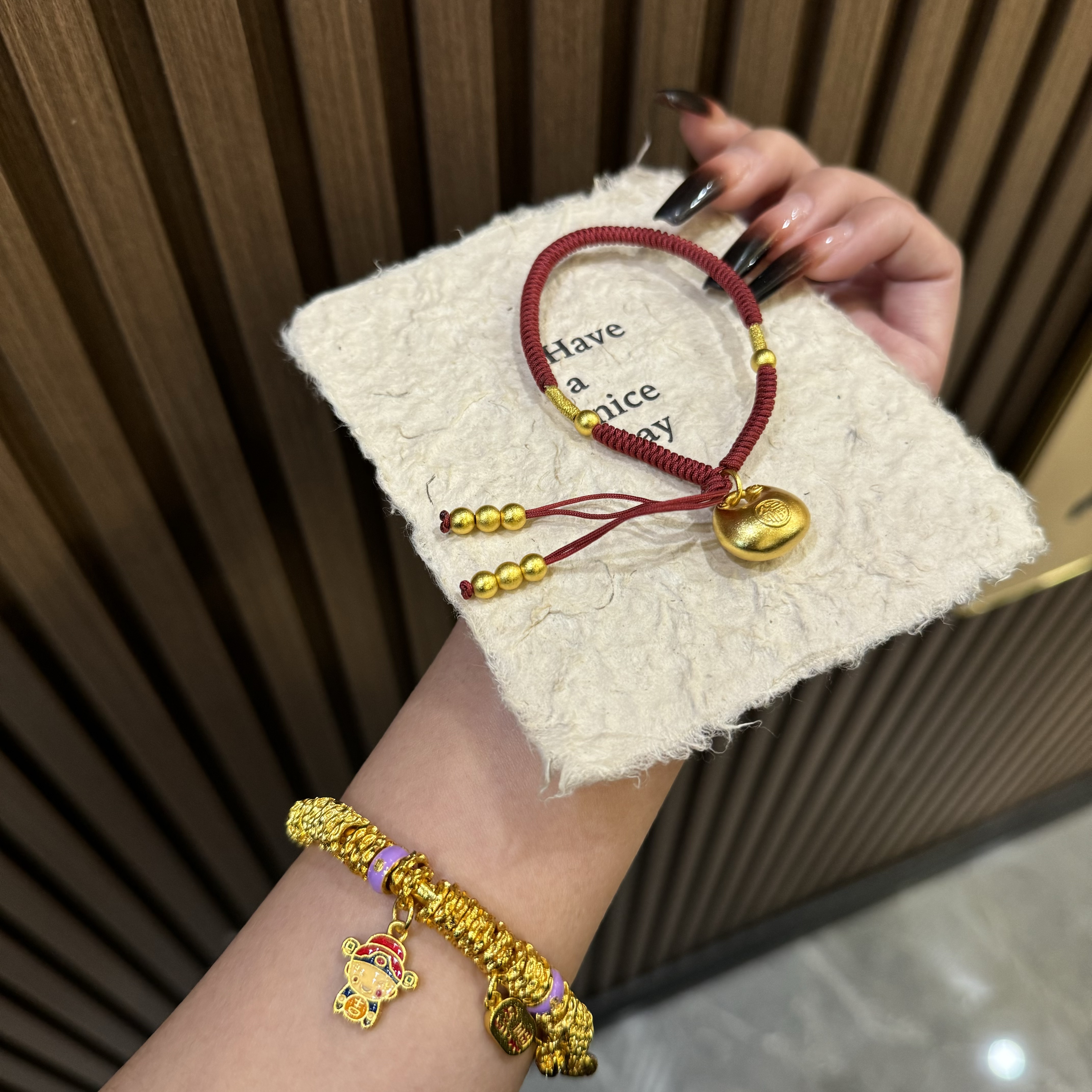   XIYAN/熹言 新中式国风浆果红胖福轻奢编绳手链92018