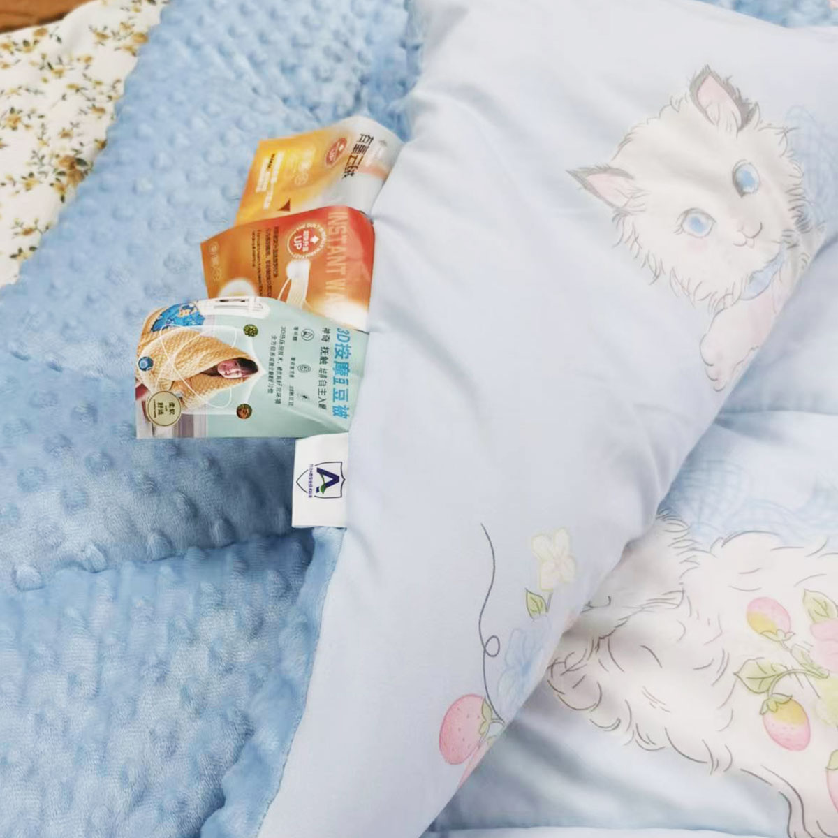 布偶小猫高端保暖豆豆被冬款被子单人加厚冬季被子