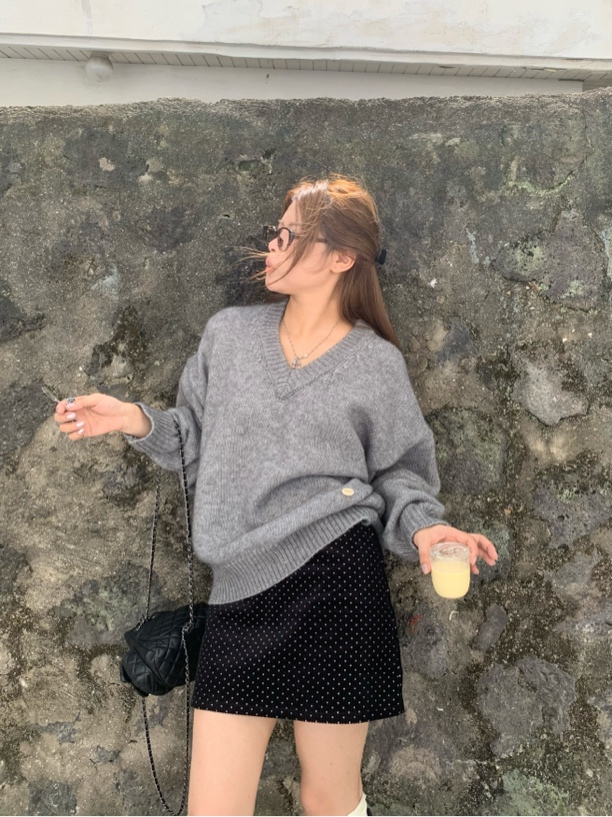 【清清no退换】宅宅athome//miu系尖子生波点半身裙显瘦a字短裙