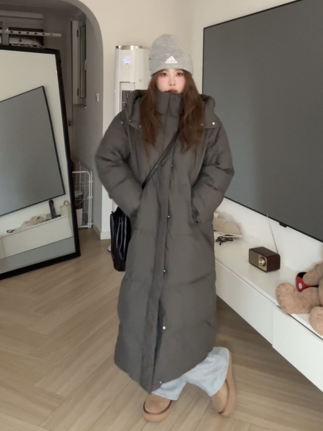 【清清no退换】宅宅athome//大被子2.0 韩版中长款90白鸭绒羽绒服