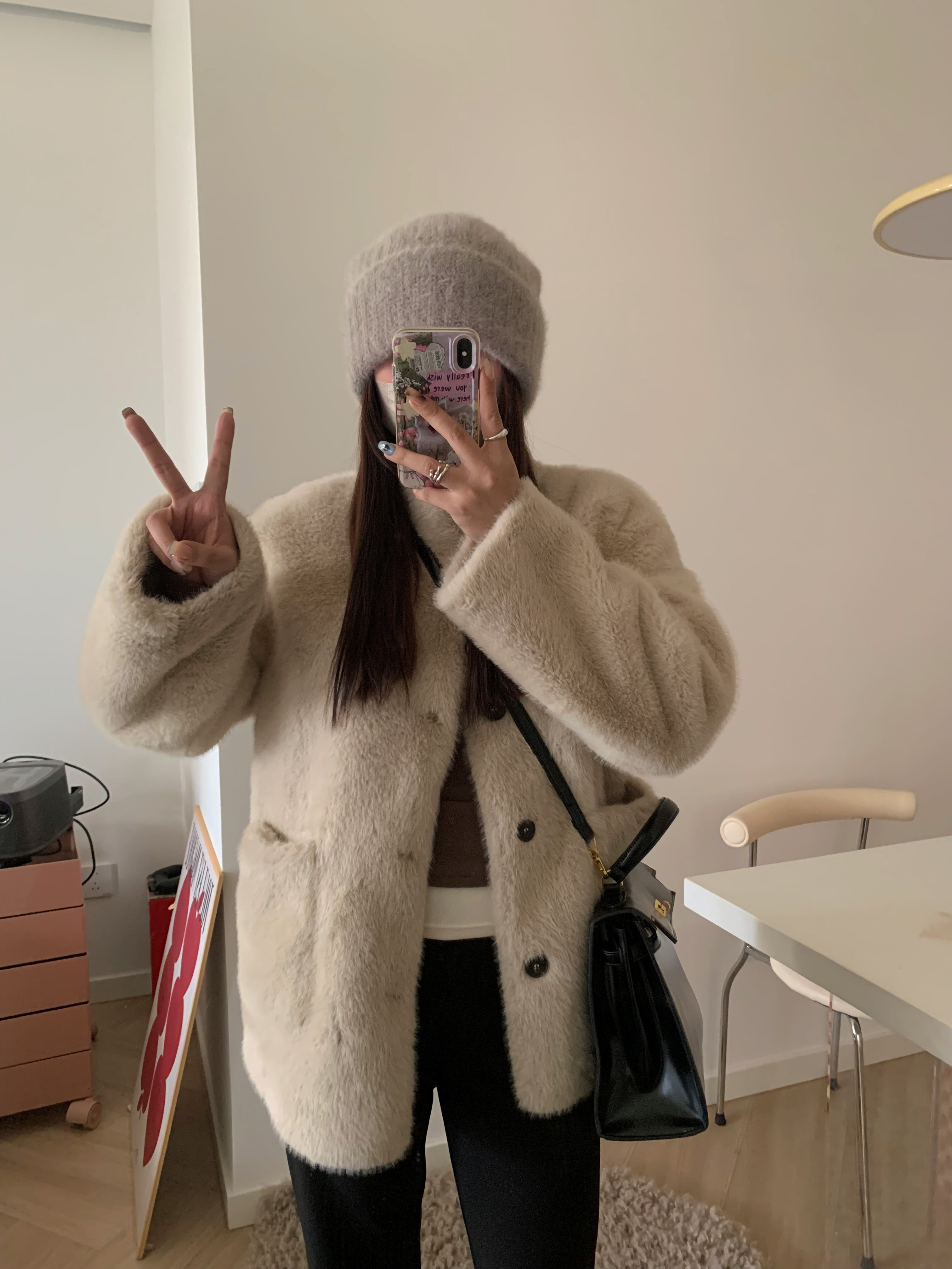 宅宅athome//冬季恋歌～自制顺滑不臃肿95还原水貂毛环保皮草外套2