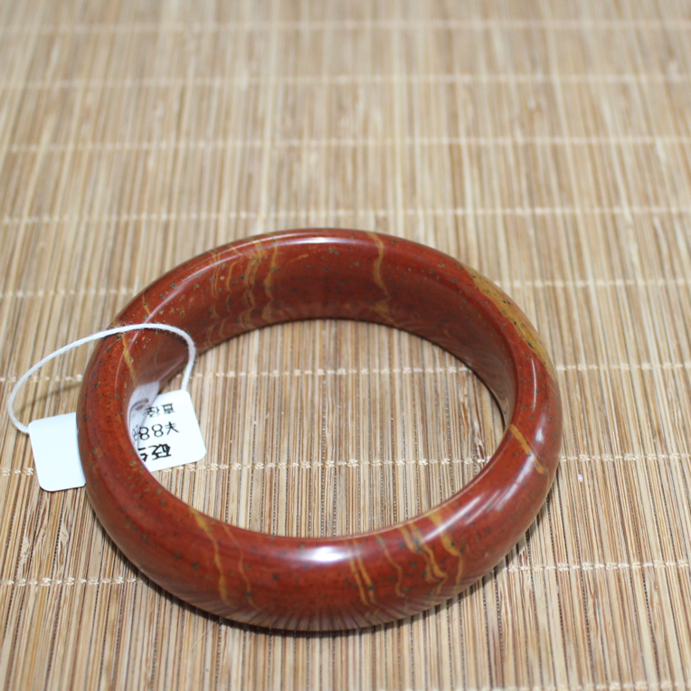 砭石泗水红砭石精品藏品级镯子红镯子54mm