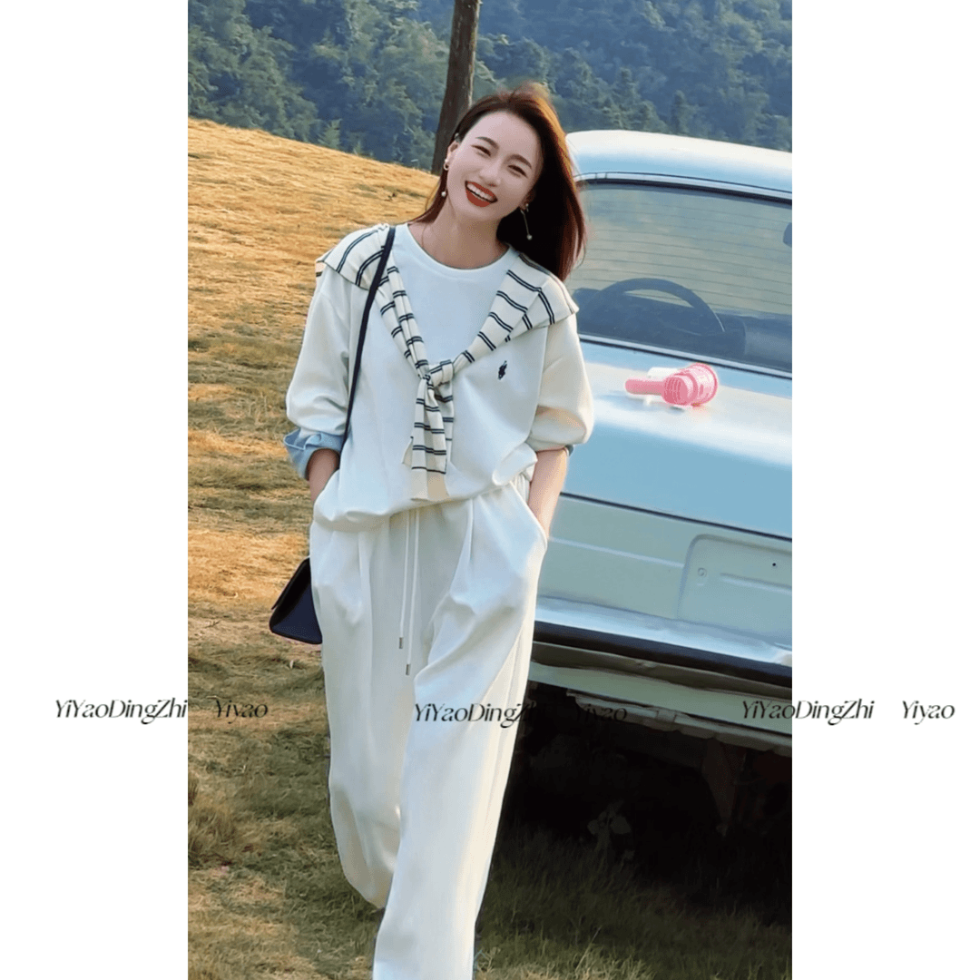 【亦瑶定制】奶油糖霜/两件套 秋季新时尚百搭气质休闲显瘦慵懒套装