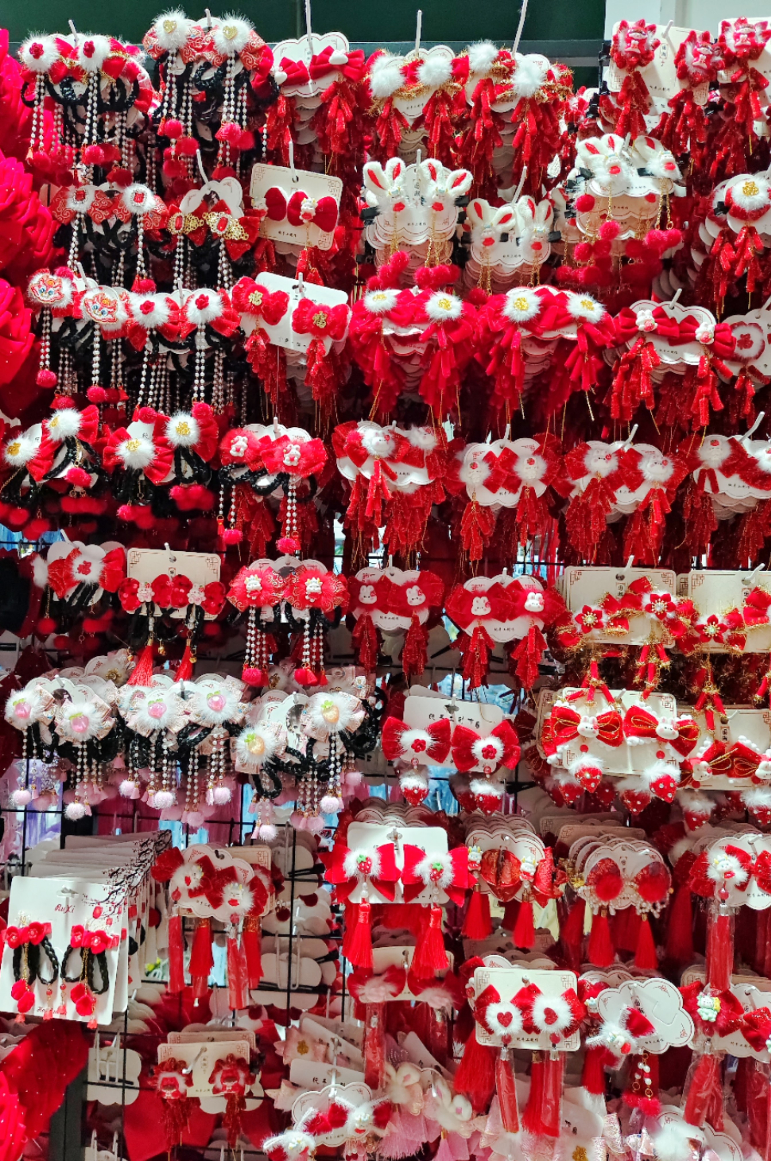 100对，混批不选款批过年红色儿童宝宝发卡圣诞发夹批发女童时尚