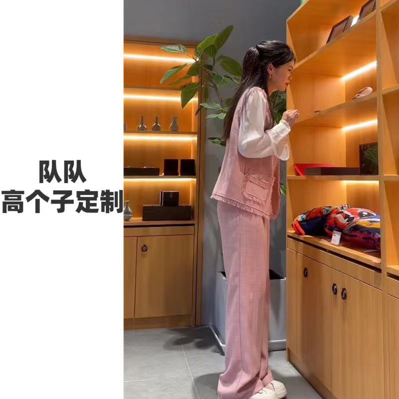 【队队定制】减龄（甜美初恋）衬衣马甲外套阔腿裤小香风三件套