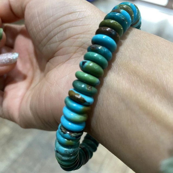 湖北十堰高瓷松石单圈手串 直播挑选多样性发货一件