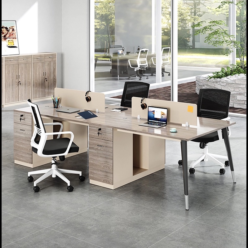 员工办公桌简约钢架牢固稳固工位办公室电脑桌四人位职员桌椅组合