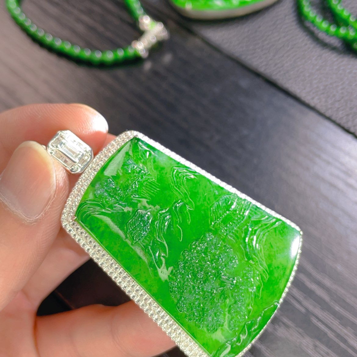 【闪购商品】翡翠颈饰银S925镶嵌10