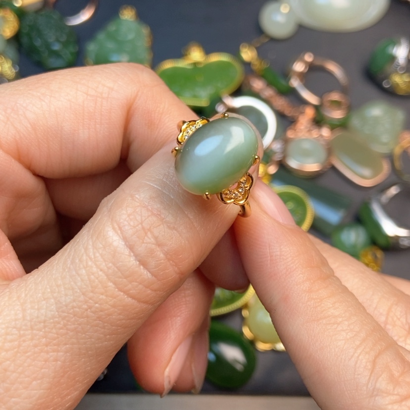 【闪购商品】和田玉手镯银S925镶嵌