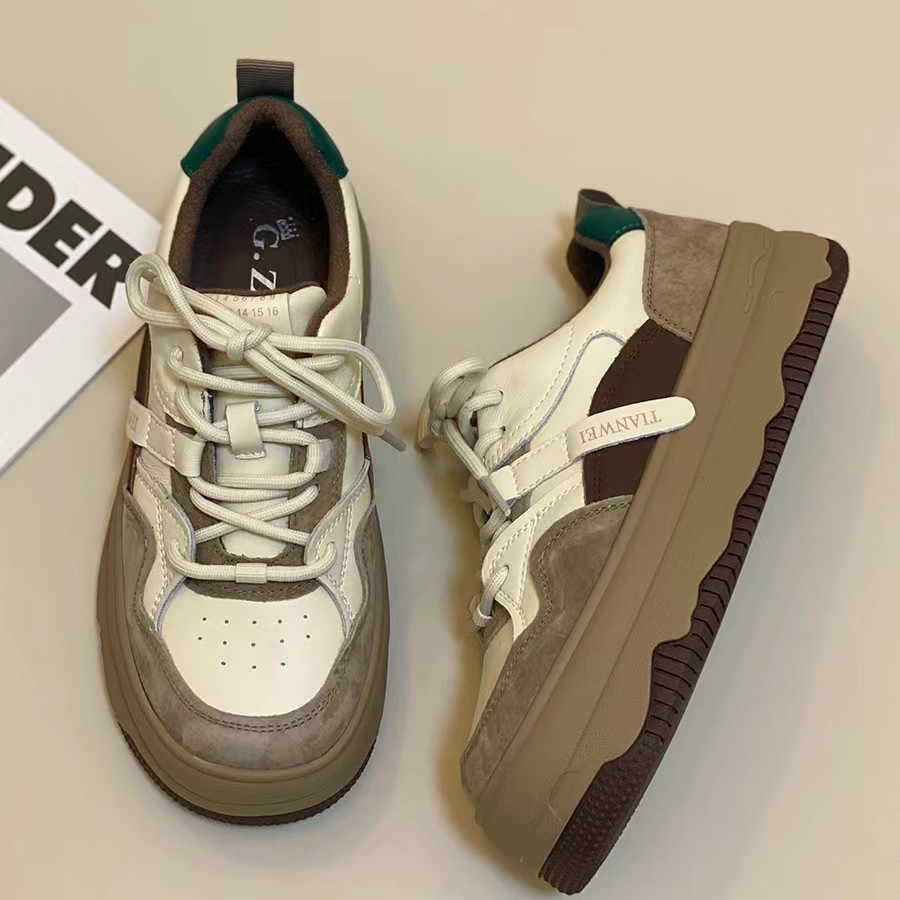 女鞋时尚百搭非图片厚底ins韩版春季拼色