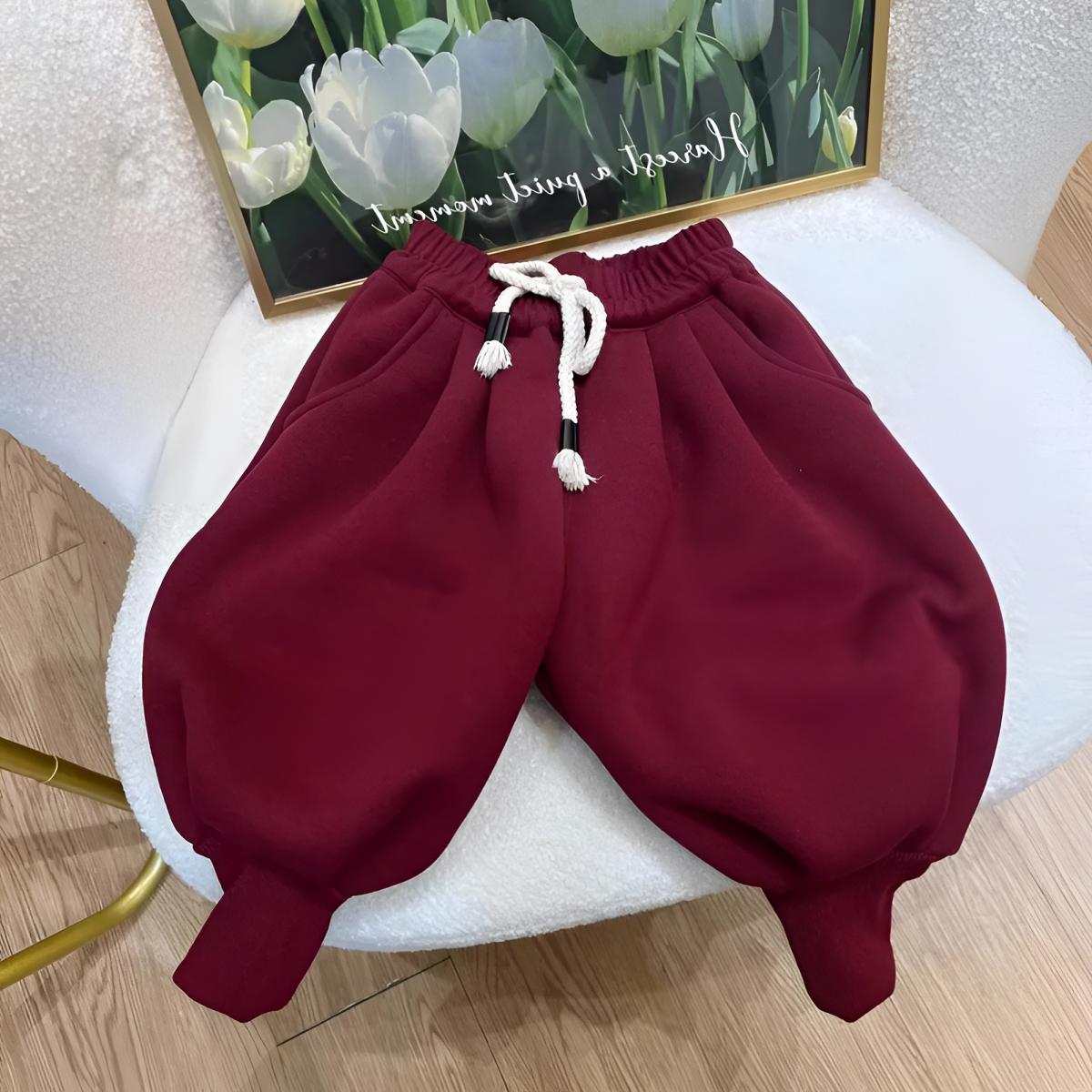 女童裤子灯笼新款宝宝裤子加厚宽松洋气女童卫裤加绒新款2025爆款