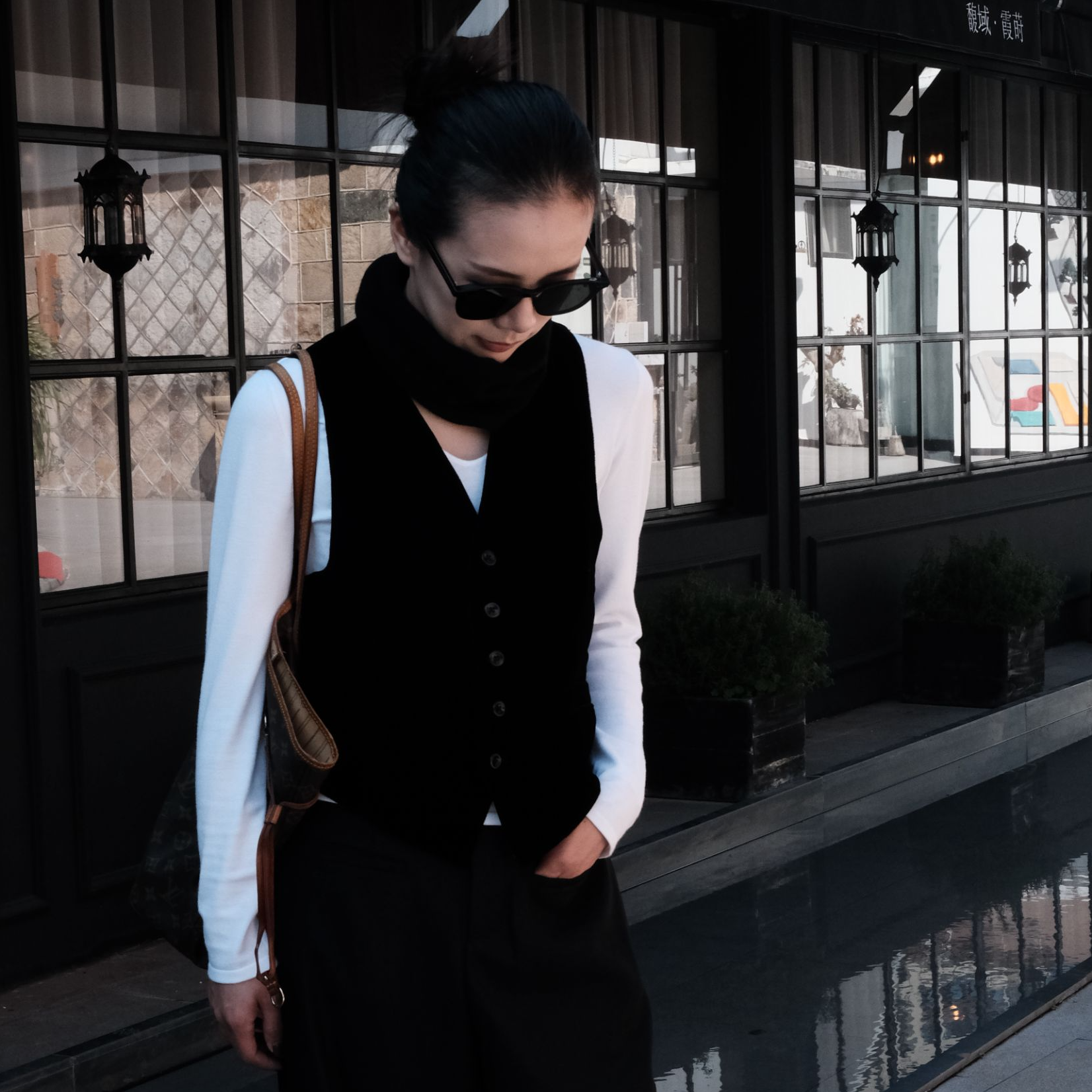 Syr【汝上春奕】桑蚕丝前后拼接丝绒马甲33491 时尚 百搭