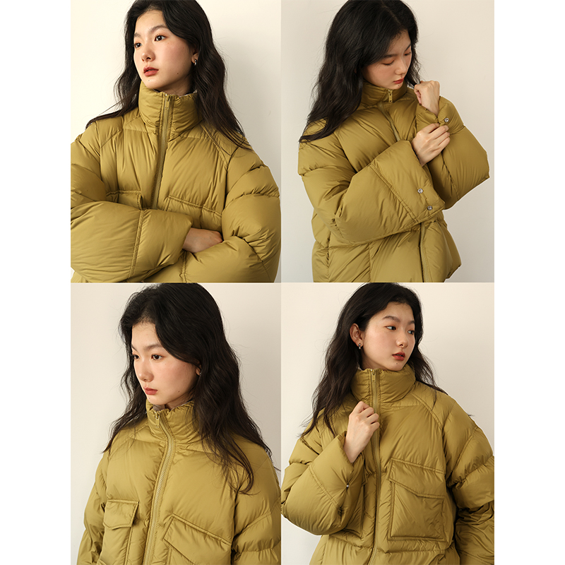 素舶Superscape秋冬立领大口袋短款羽绒服