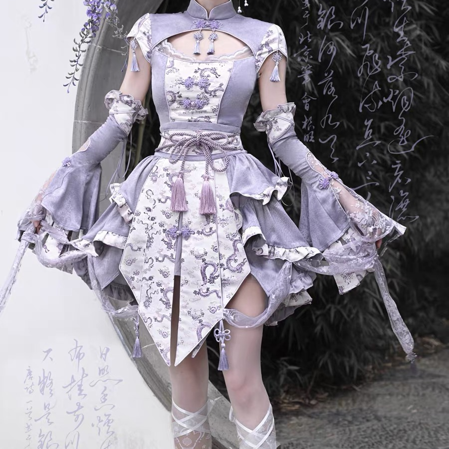 【沉香引】中华风新中式层层荷叶边蛋糕显瘦半裙夏华丽萝莉日常