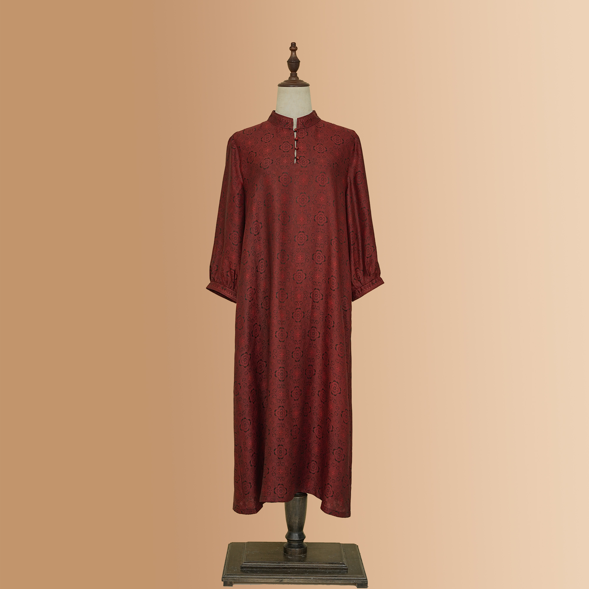 2024新款时尚高端气质显瘦百搭香云纱连衣裙2318