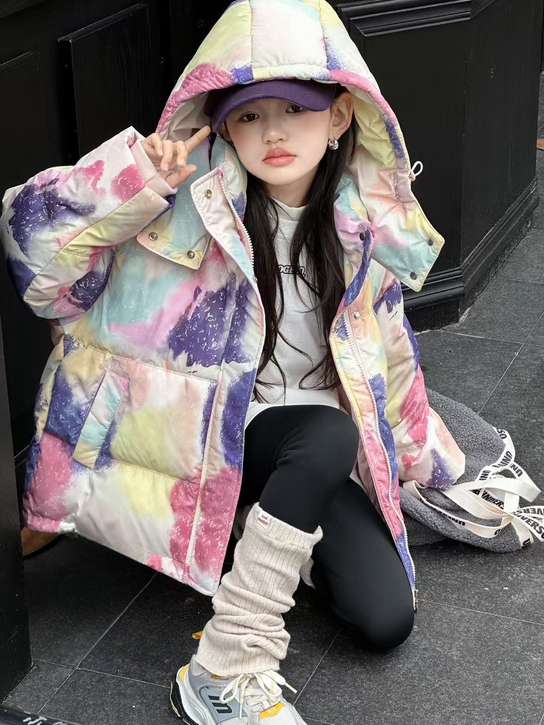 女童冬季韩版休闲白鸭绒羽绒服小女孩中大童时尚洋气儿童冬装外套