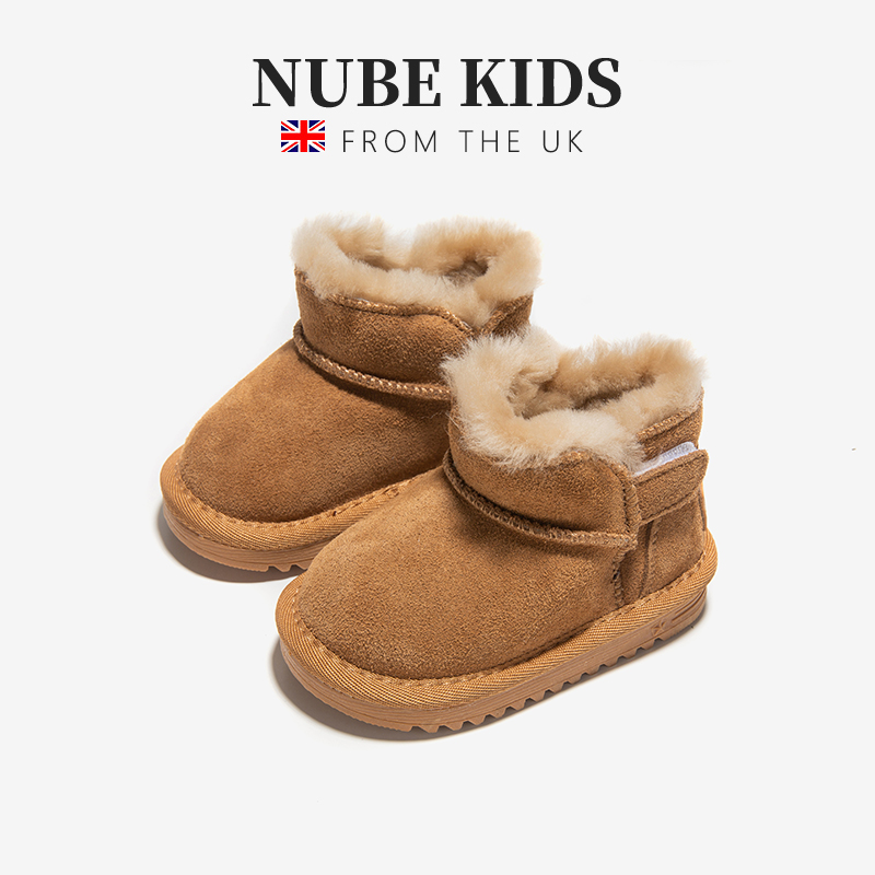 真皮英国Nube童鞋冬款羊毛口雪地靴婴儿鞋子加绒保暖棉鞋N8111D