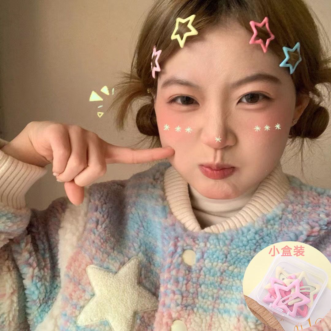 ins星星对夹五角星bb夹碎发元气少女发夹公主刘海夹学生发卡边夹