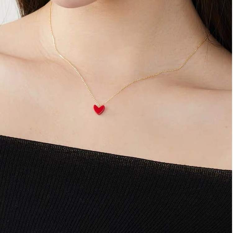 坠链均925银 高版本 百搭小红心少女感时尚项链 XL-4711