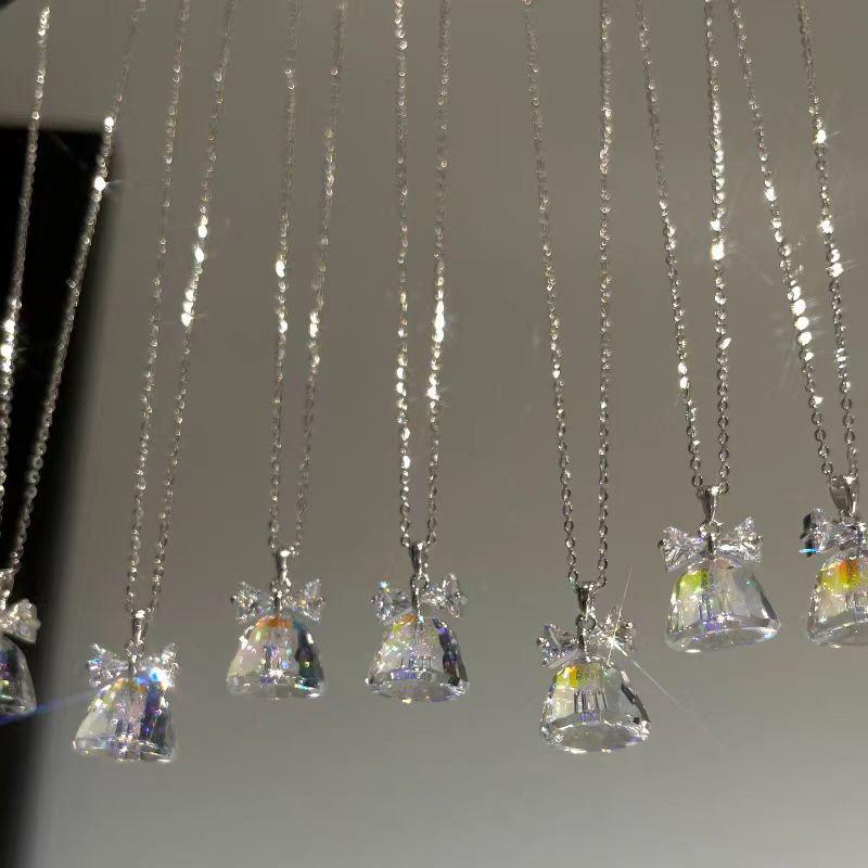 坠链均925银仿水晶 真施家 小铃铛少女感绚彩项链 XL-7108