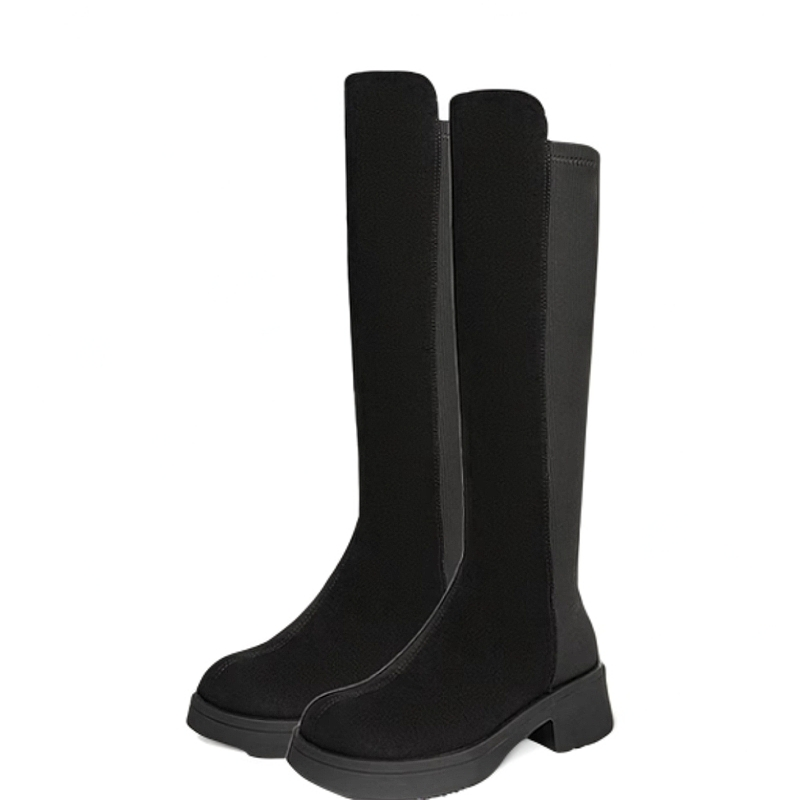 （撤柜NO退NO换默认微瑕）他家新款尖头百搭瘦瘦粗跟长靴长筒时尚