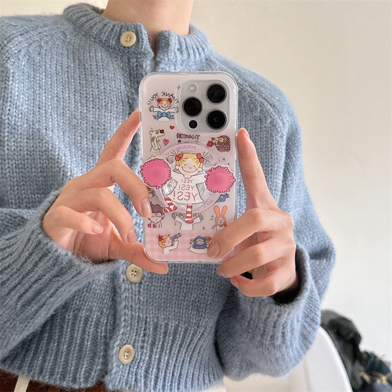 可爱啦啦队coco酱女孩磁吸适用iPhone17ProMax苹果16手机壳14女15