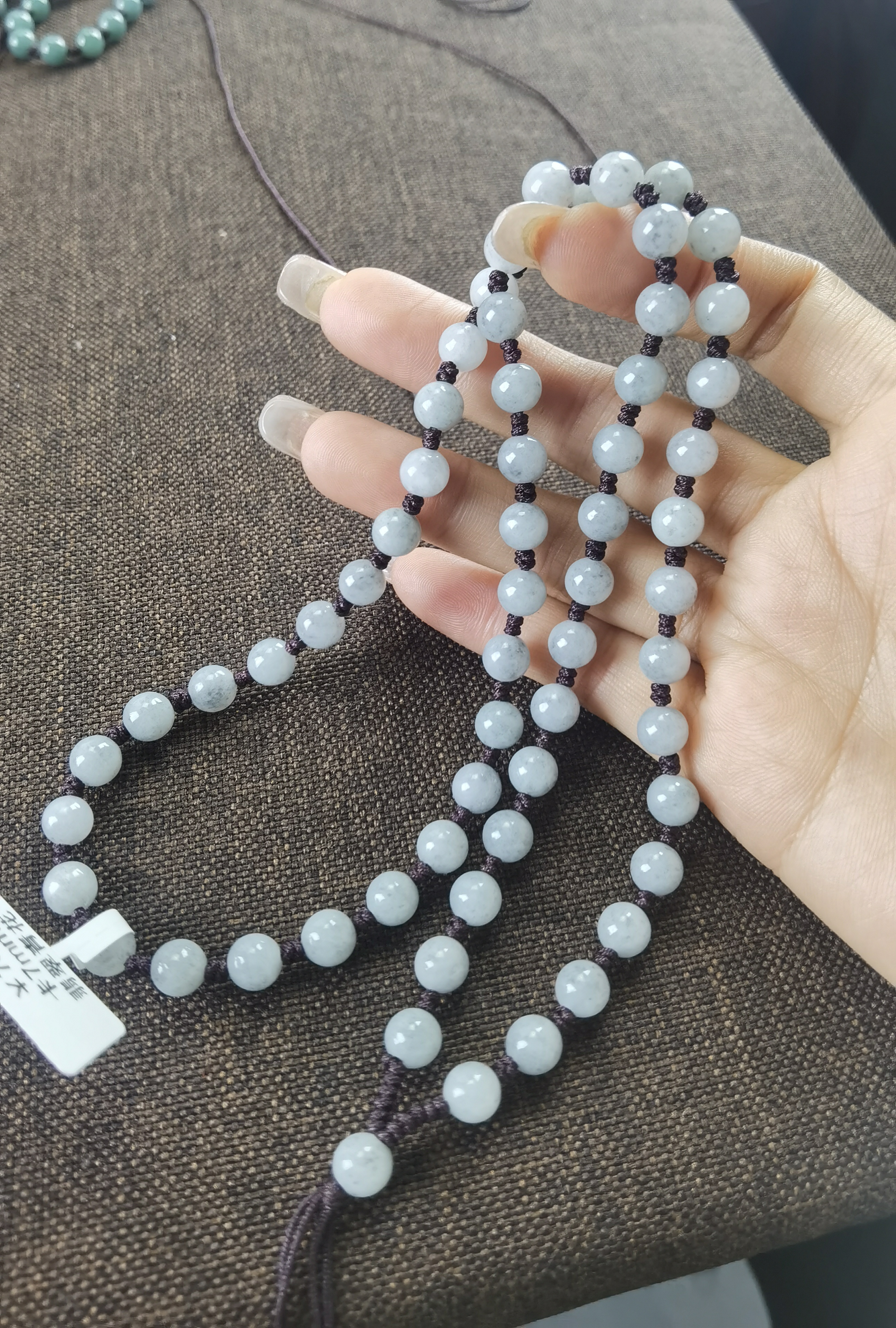 天然翡翠A货珠链编织玉石珠链