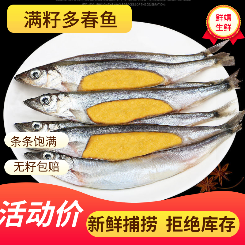 多春鱼满籽新鲜多籽鱼冷冻带籽鲜活烧烤海鲜油炸250克/盒