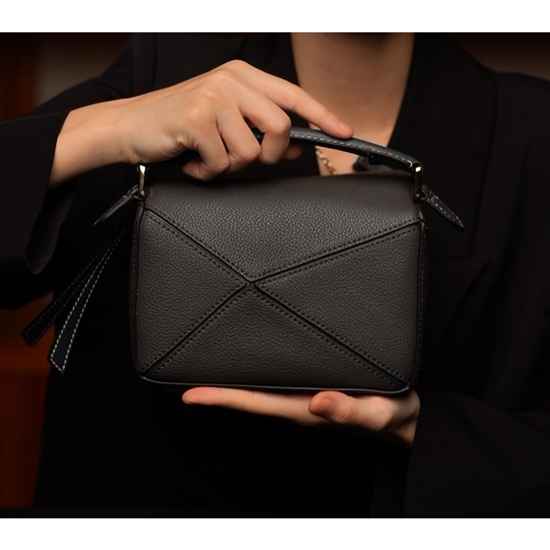 LEATHER BAG STUDIO 原创高定“几何”真皮包-H1132