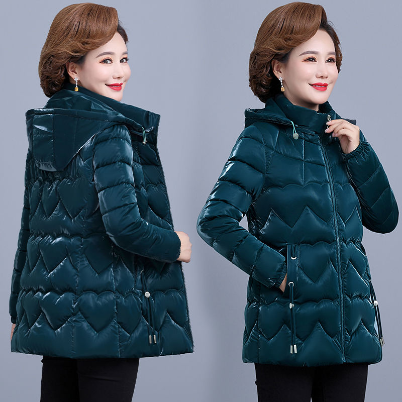 波司豋妈妈冬装亮面免洗羽绒服服中老年秋冬棉袄中长款中年妇女棉