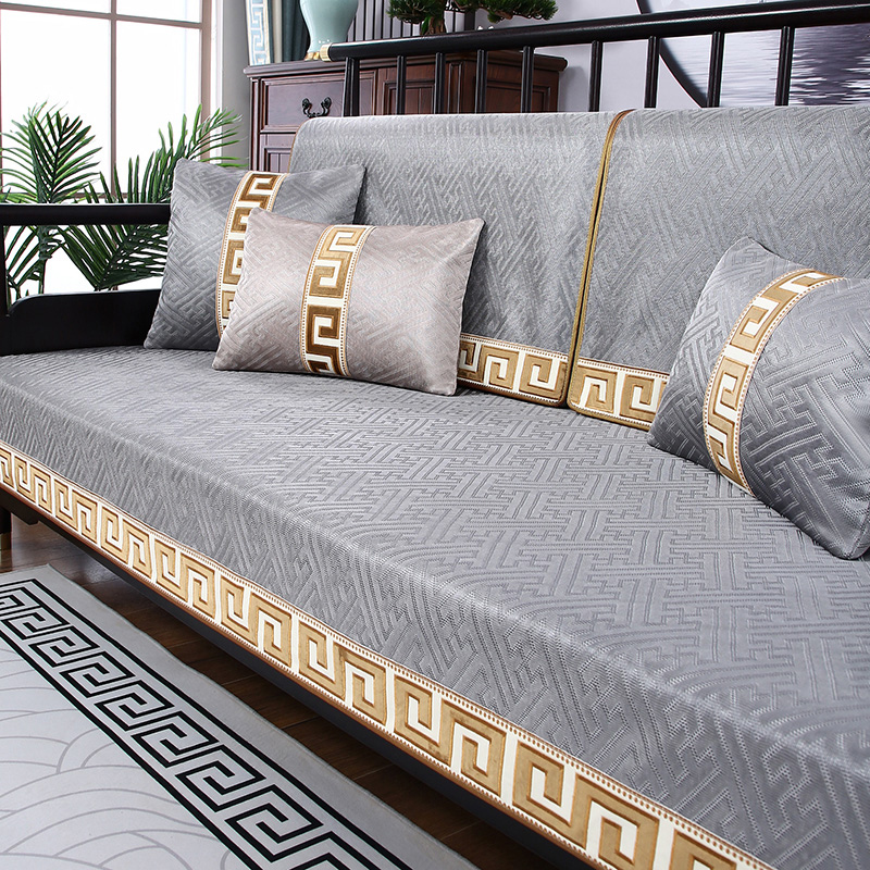 冰丝沙发垫夏季新中式实木高端沙发套罩防滑凉席坐垫沙发垫定制