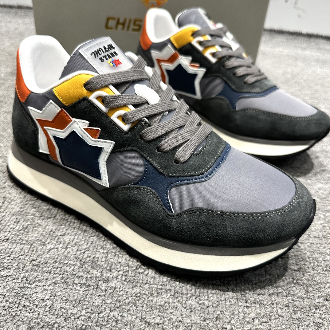 【木木米米鞋子】新款男士时尚真皮休闲鞋星星百搭鞋子跑步潮鞋8012