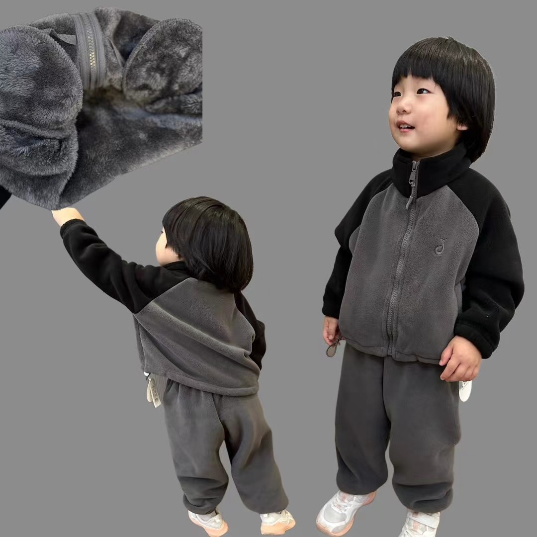 【宋晓暖】秋冬新款撞色韩系无性别海豚加厚套装NJ-24001