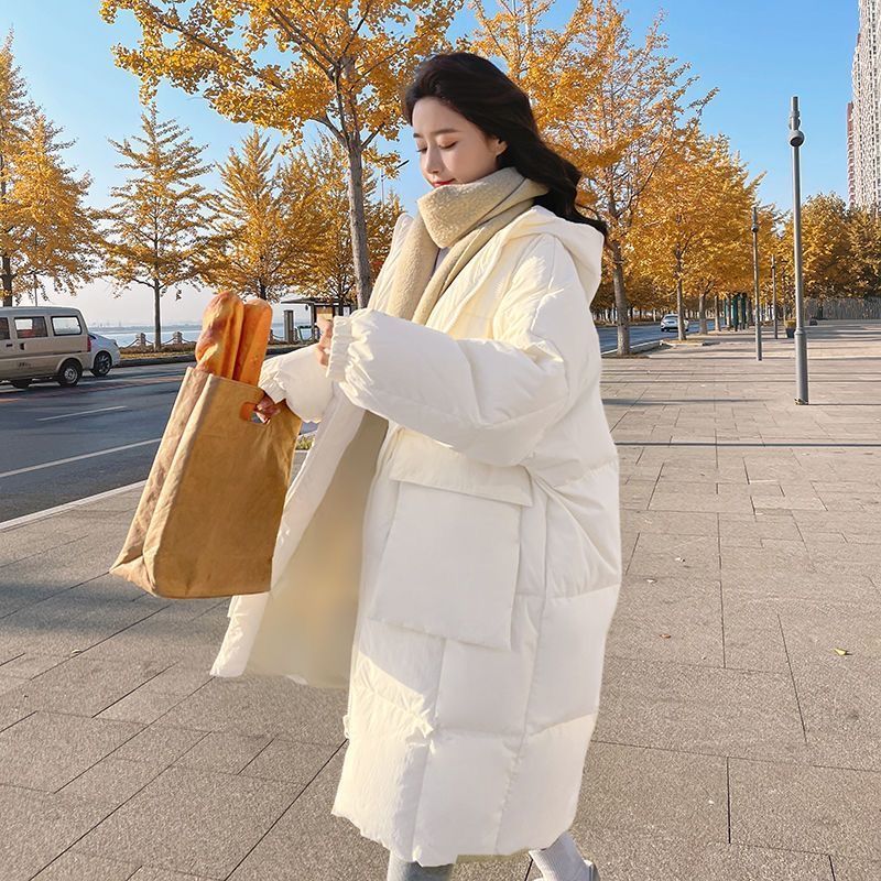 棉服女中长款2023年冬季新款韩版chic过膝面包服棉衣加厚大码时尚