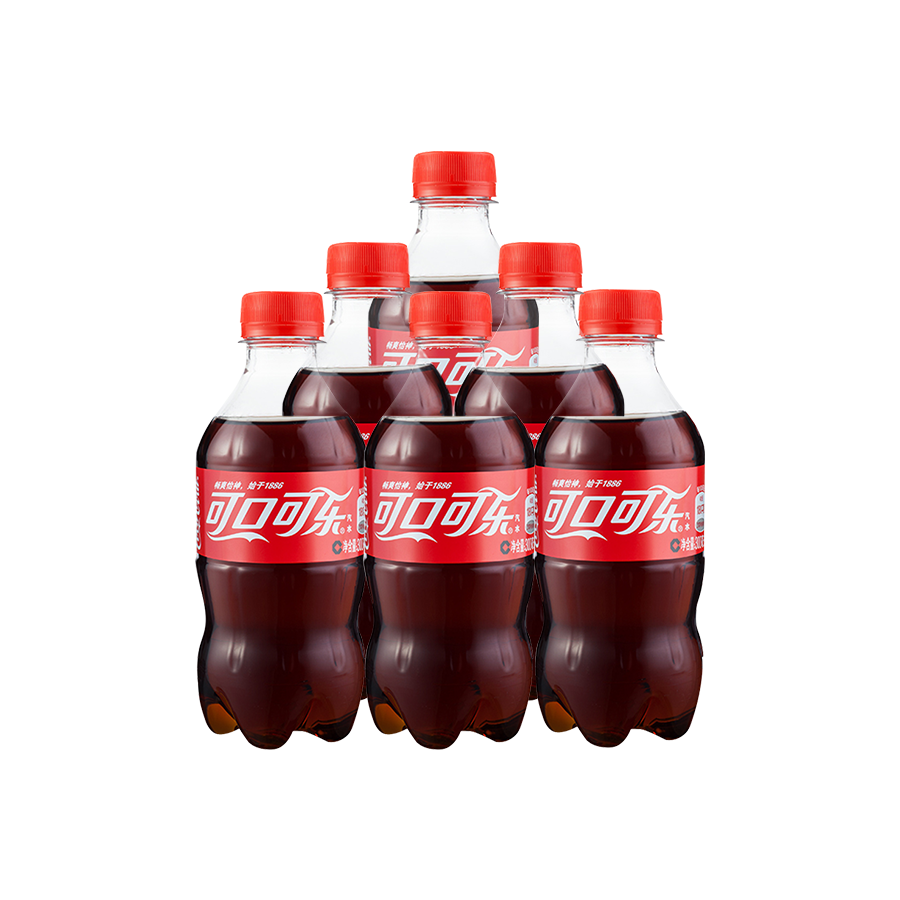 精选特惠可口可乐300ml*6瓶小可乐含糖汽水清爽碳酸饮料整箱经典
