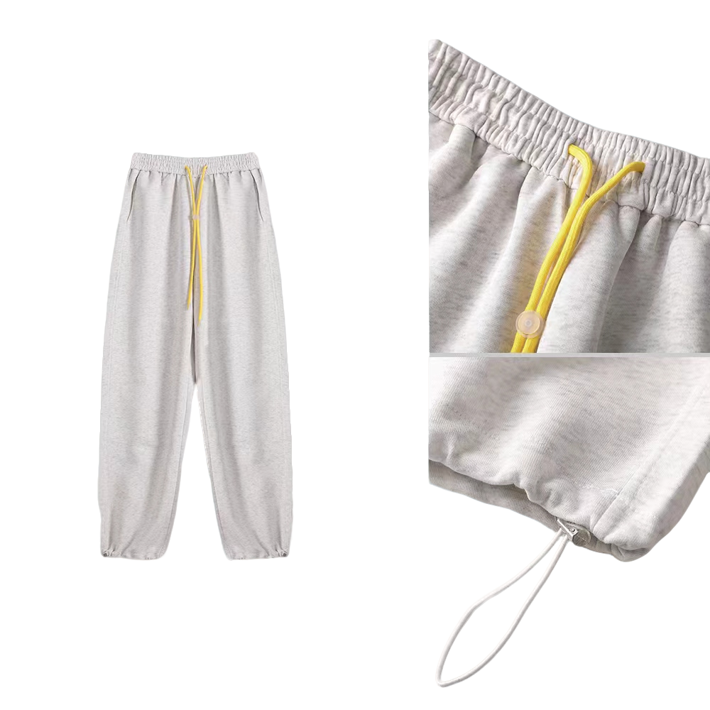 新款时尚松紧腰抽绳休闲卫裤5807