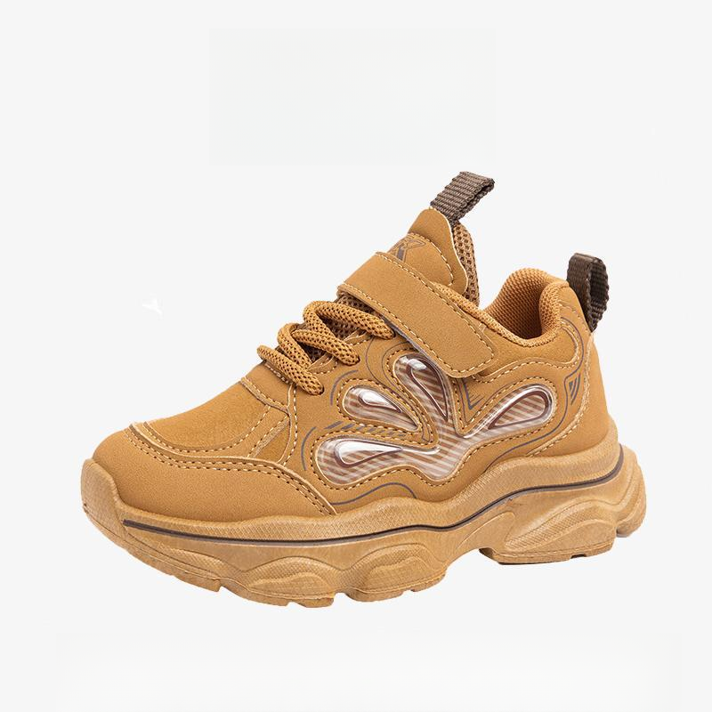 运动鞋皮面秋冬季新款韩版女童男童跑步鞋软底时尚老爹鞋女童男童