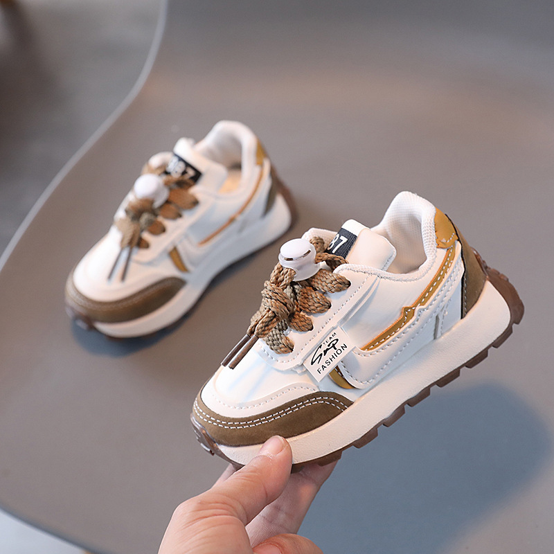 儿童运动鞋春季款儿童皮面老爹鞋中大童跑步鞋春秋男女孩老爹