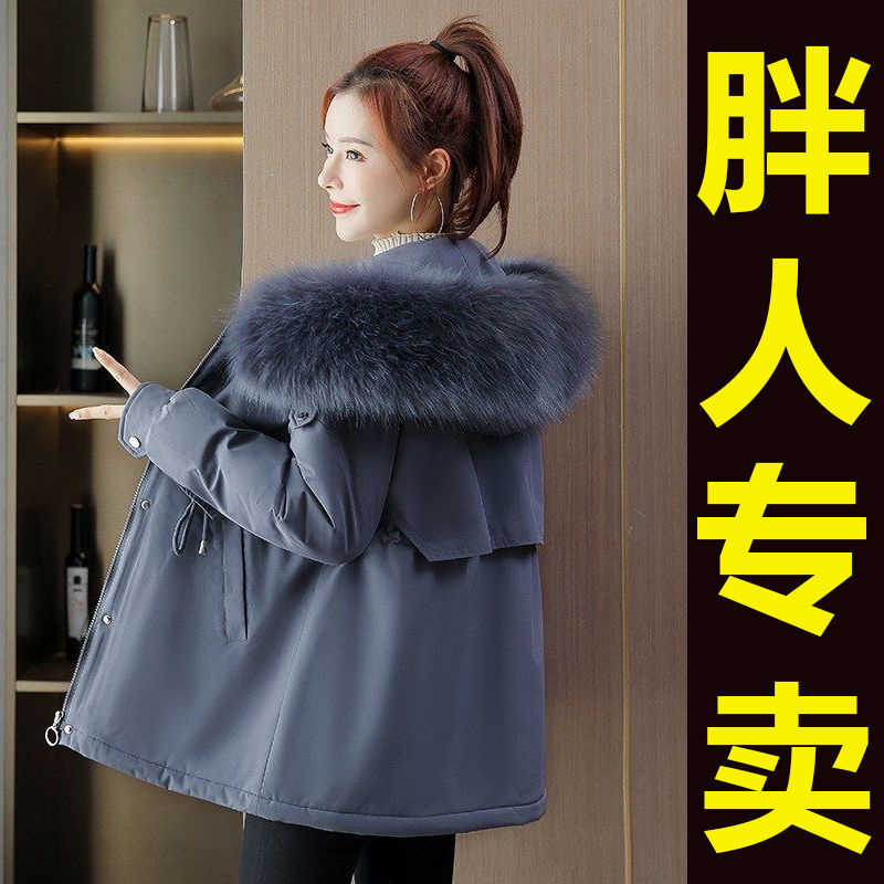 雅鹿羽绒服女2022年新款冬季加绒加厚派克服短款外套秋冬大码棉衣
