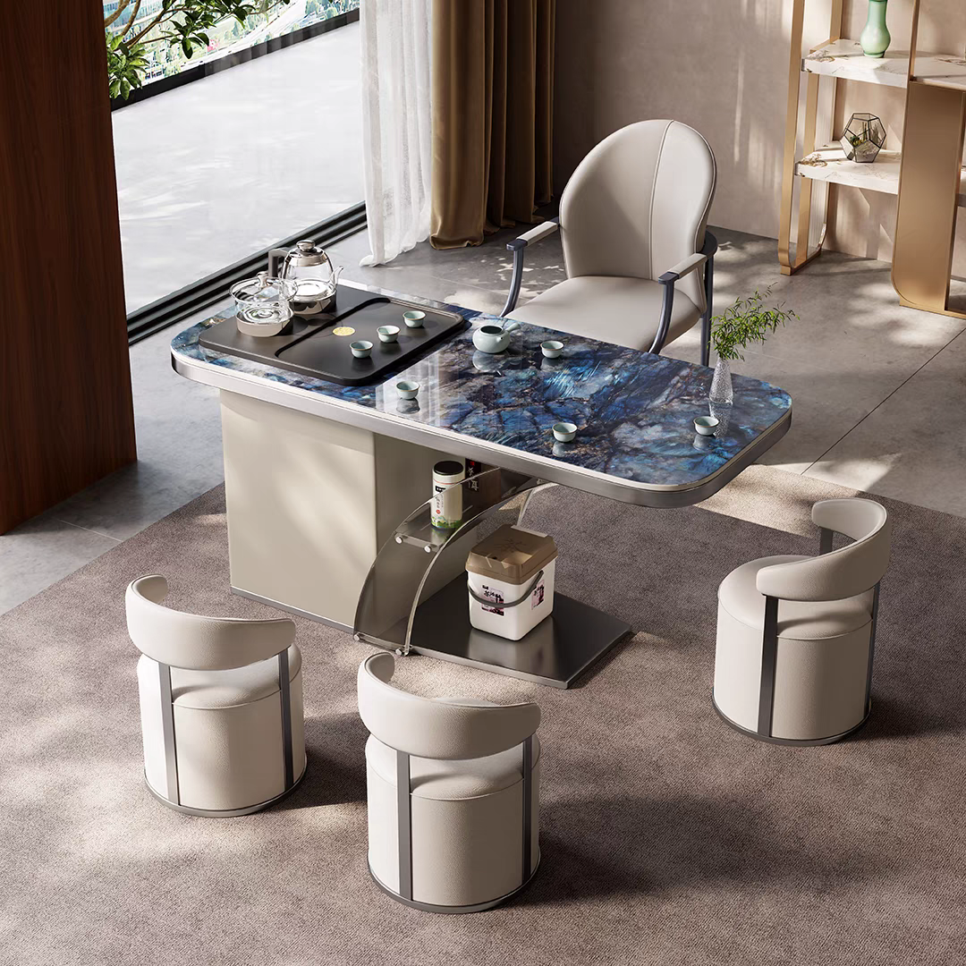 岩板茶桌椅组合烧水壶一体2025新款现代简约小户型阳台家用小茶台