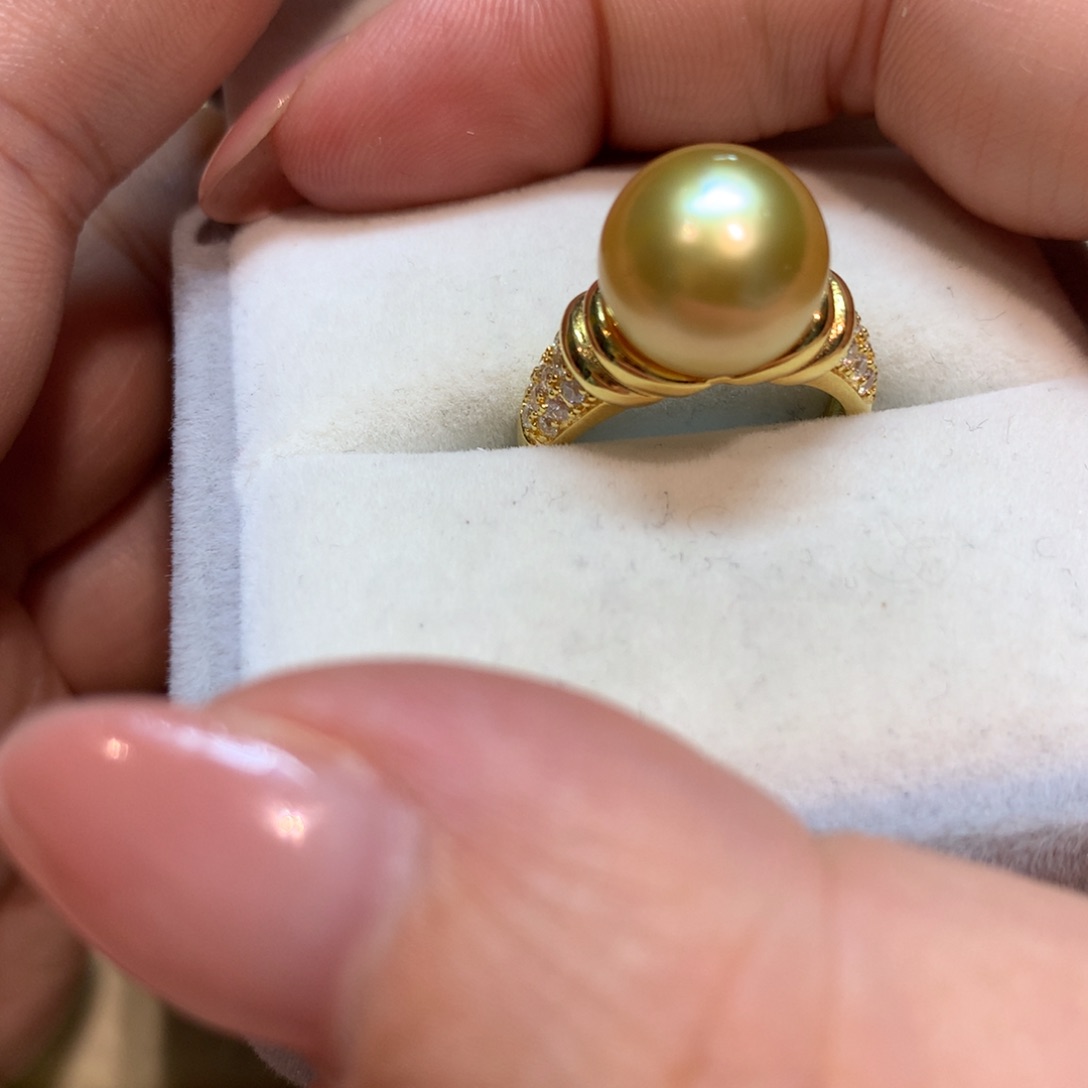 海水珍珠戒指银S925镶嵌
