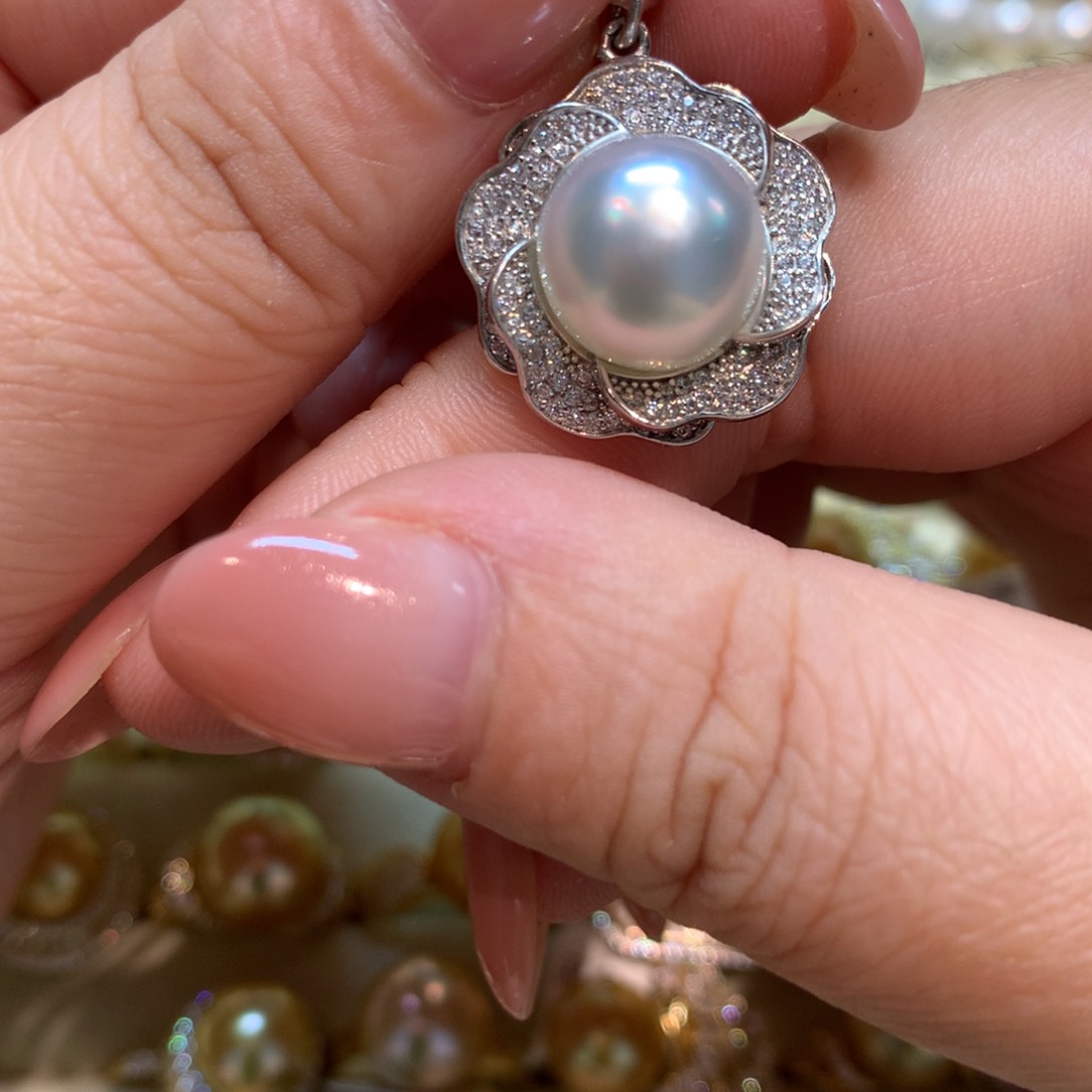 海水珍珠颈饰银S925镶嵌