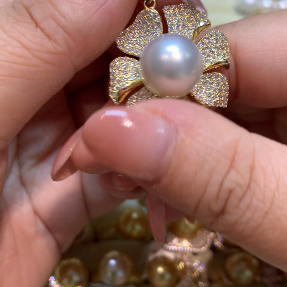 海水珍珠颈饰银S925镶嵌