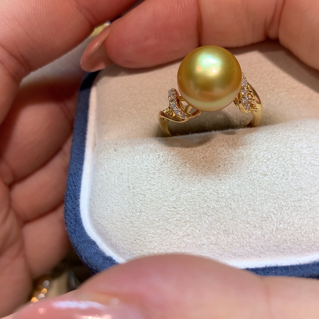 海水珍珠戒指银S925镶嵌