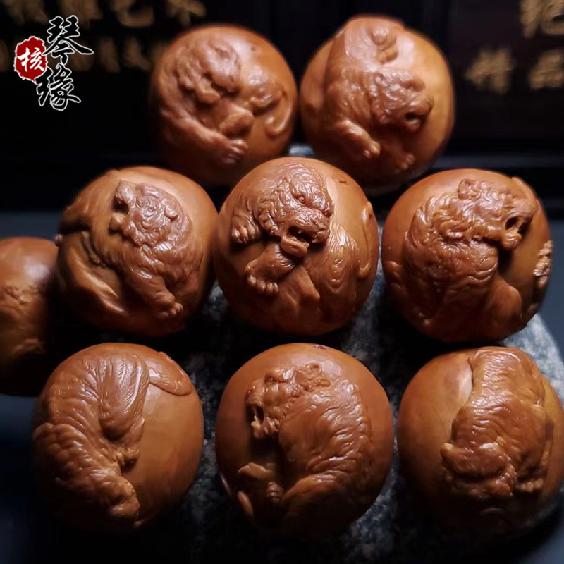 橄榄核手串老虎陈任华大师纯手工雕刻手链虎虎生威文玩礼品男