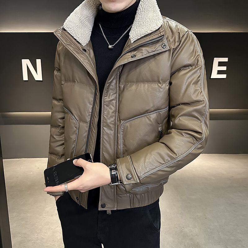 【小扬哥推荐】潮牌毛领羽绒服男短款冬季加厚外套2023新款男装上