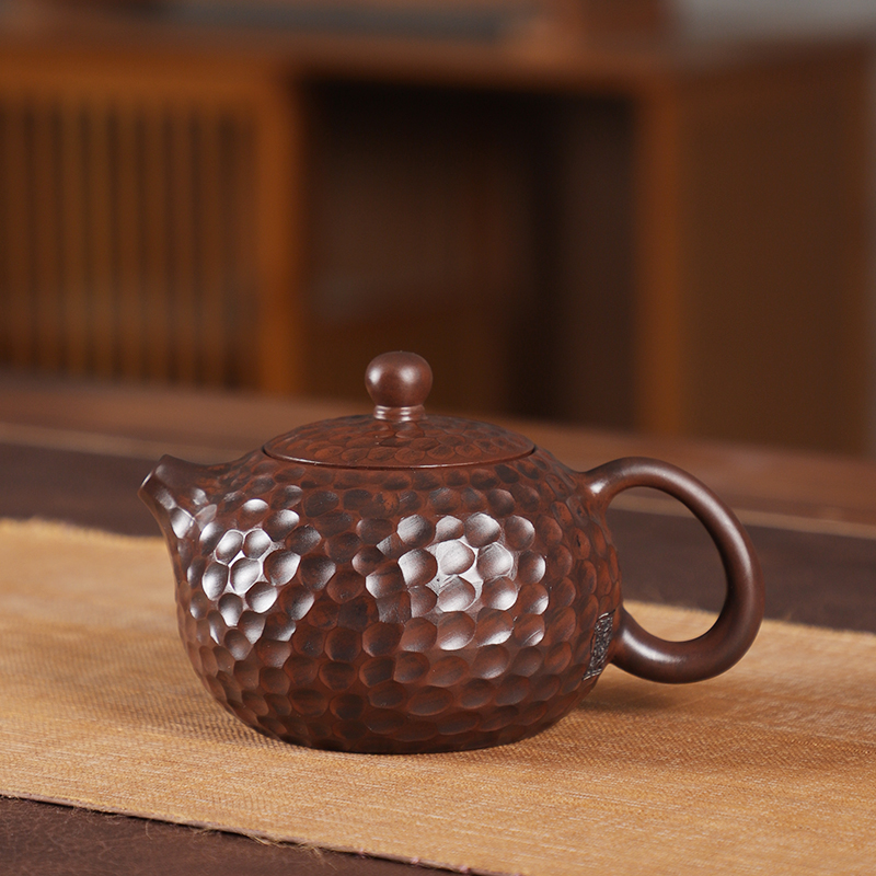 正品紫陶茶壶茶具纯手工锤纹西施凤鸣壶高档紫陶壶泡茶专用泡茶壶