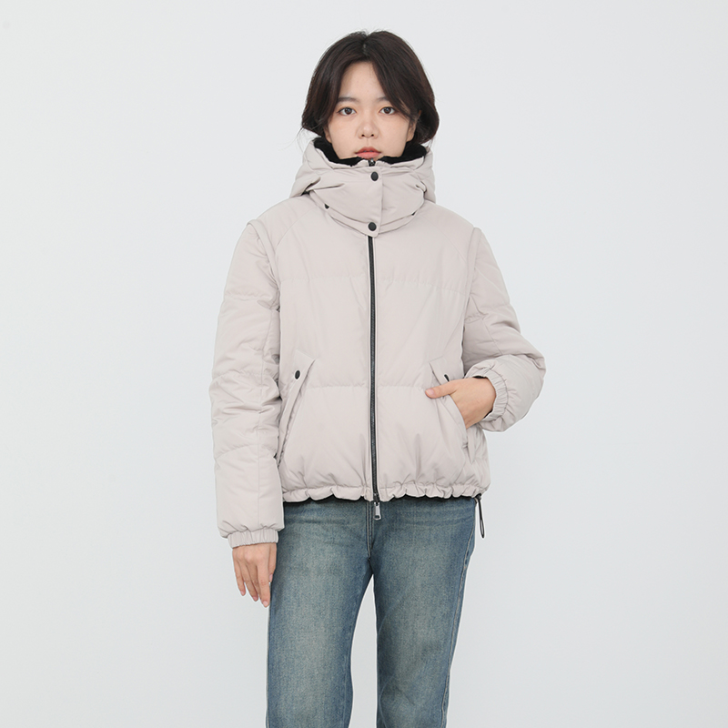 90白鹅绒羽绒服美丽奴羊皮毛一体内胆22350