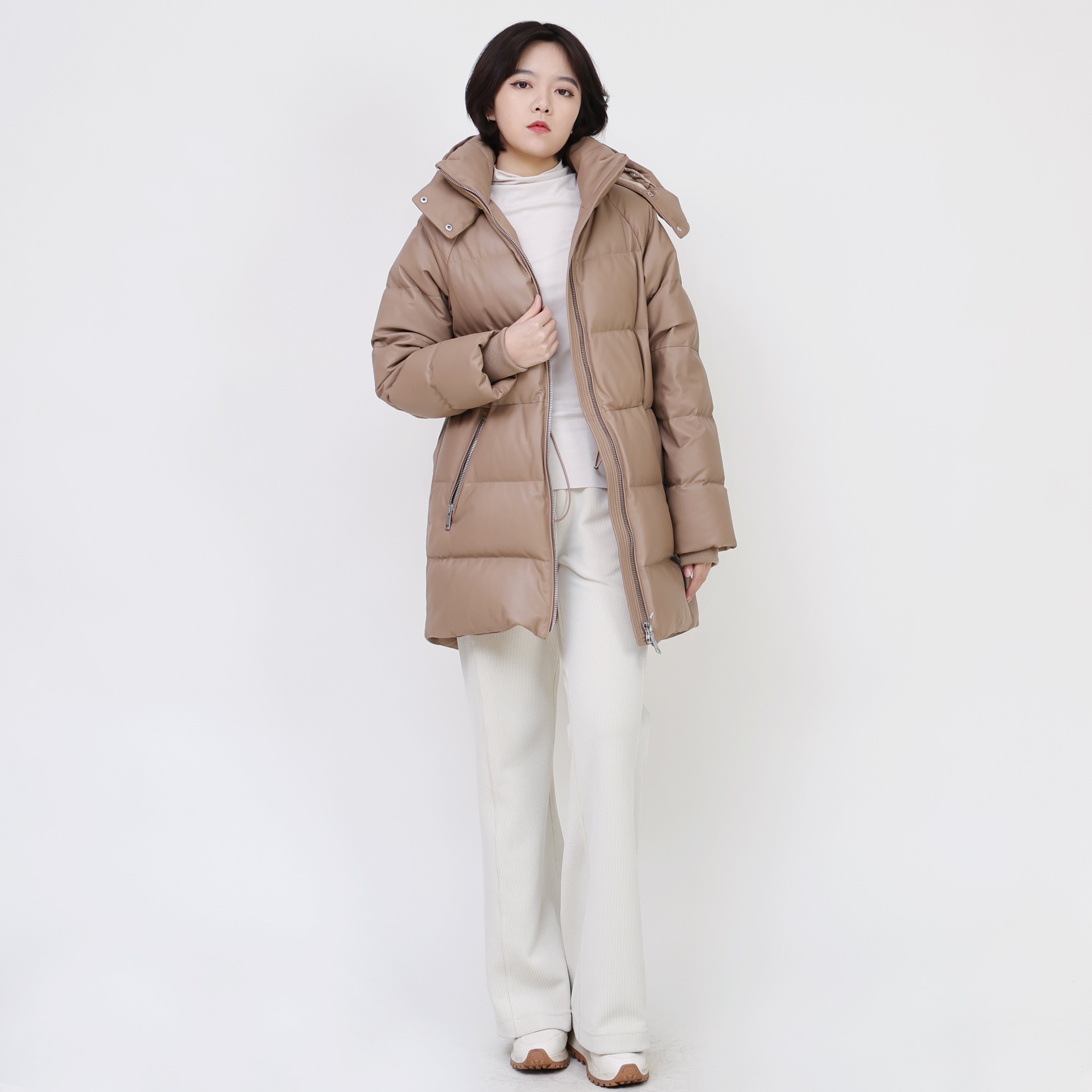 柏林纪事 进口头层绵羊皮羽绒服90匈牙利白鹅绒真皮防寒 22633-5